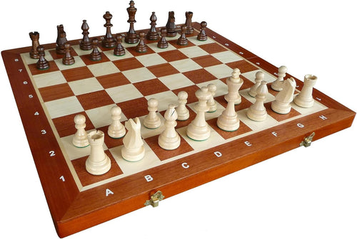54cm Tournament Wooden Chess Set – Weighted Staunton No.6 Pieces & Folding Board
