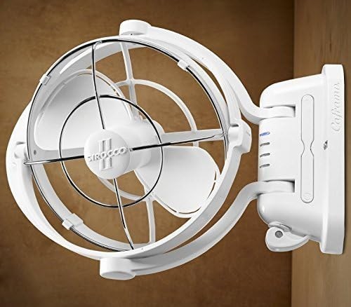 3-Speed 360° Gimbal Fan 12/24V Marine RV Boat Camper Cooling Ventilation White