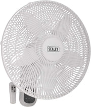 Wall Fan 18 Inch 3-Speed Oscillating Remote Control Mounted Cooling Airflow 230V
