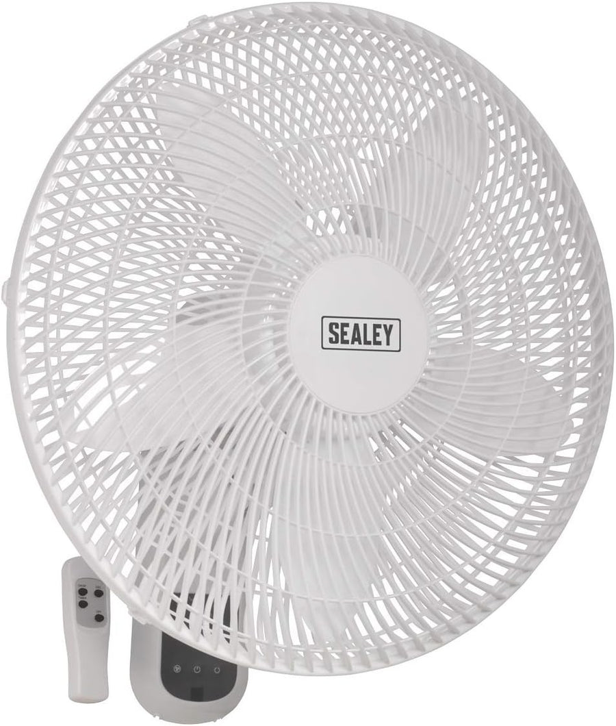 Wall Fan 18 Inch 3-Speed Oscillating Remote Control Mounted Cooling Airflow 230V