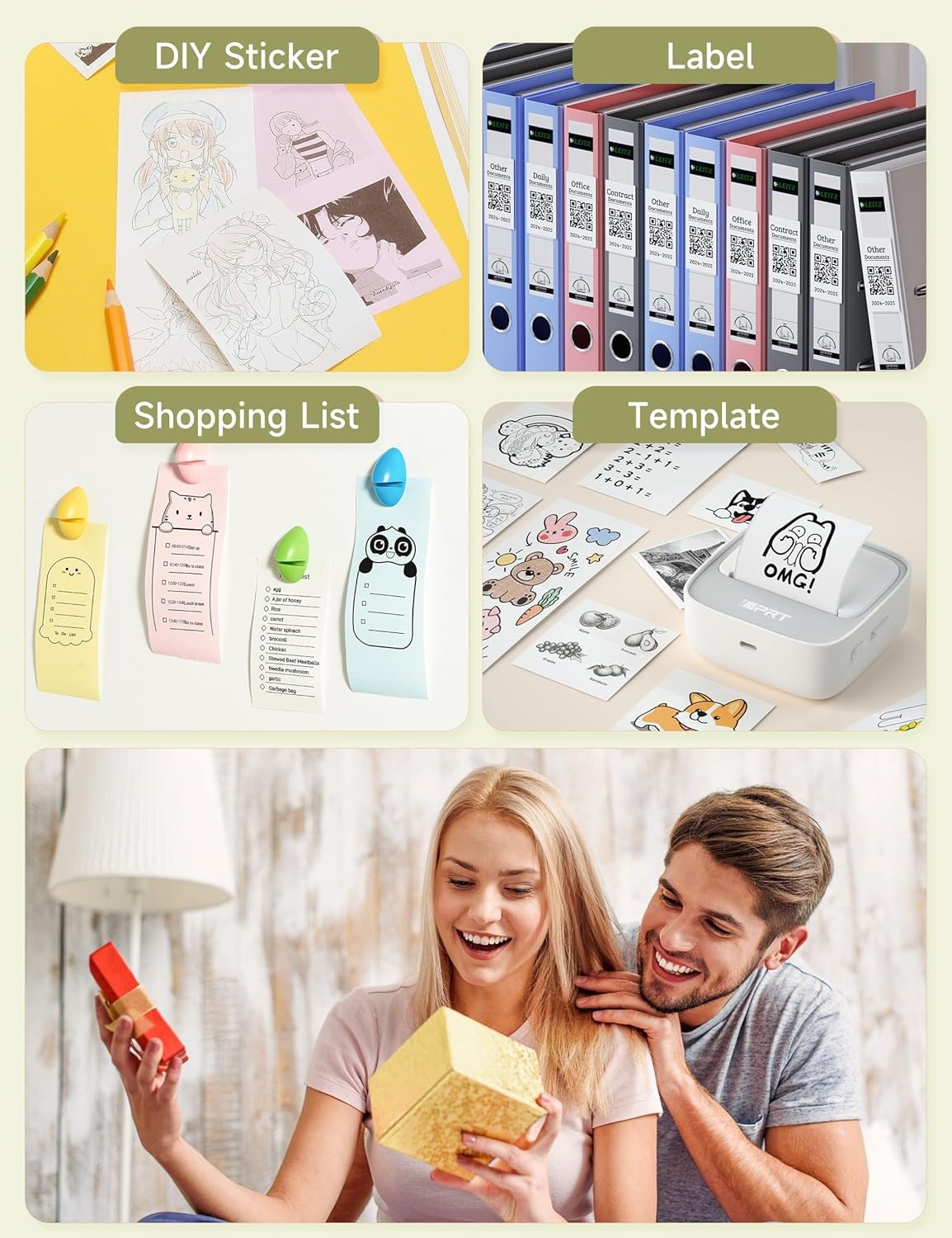 Mini Bluetooth Sticker Thermal Printer Portable Pink