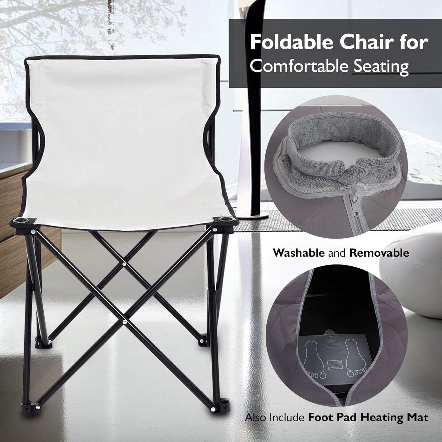 Portable Infrared Home Sauna Tent – One-Person Steam Sauna with Foot Pad & Chair