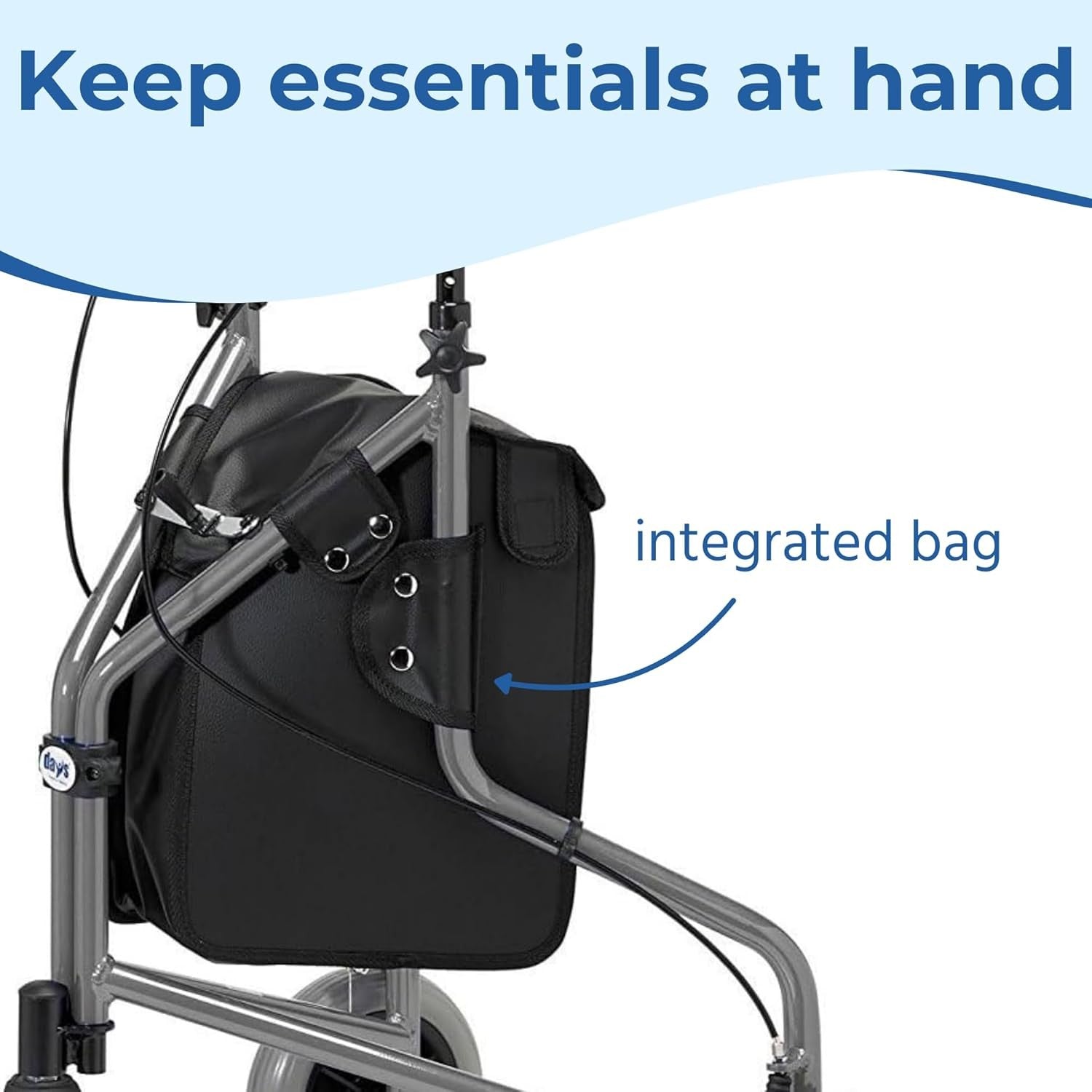 Lightweight Tri Wheel Rollator Walker Adjustable Height Brakes Carry Bag