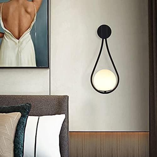Vintage Black Globe Wall Lights 2PCS 5W LED Elegant Bedroom & Living Room