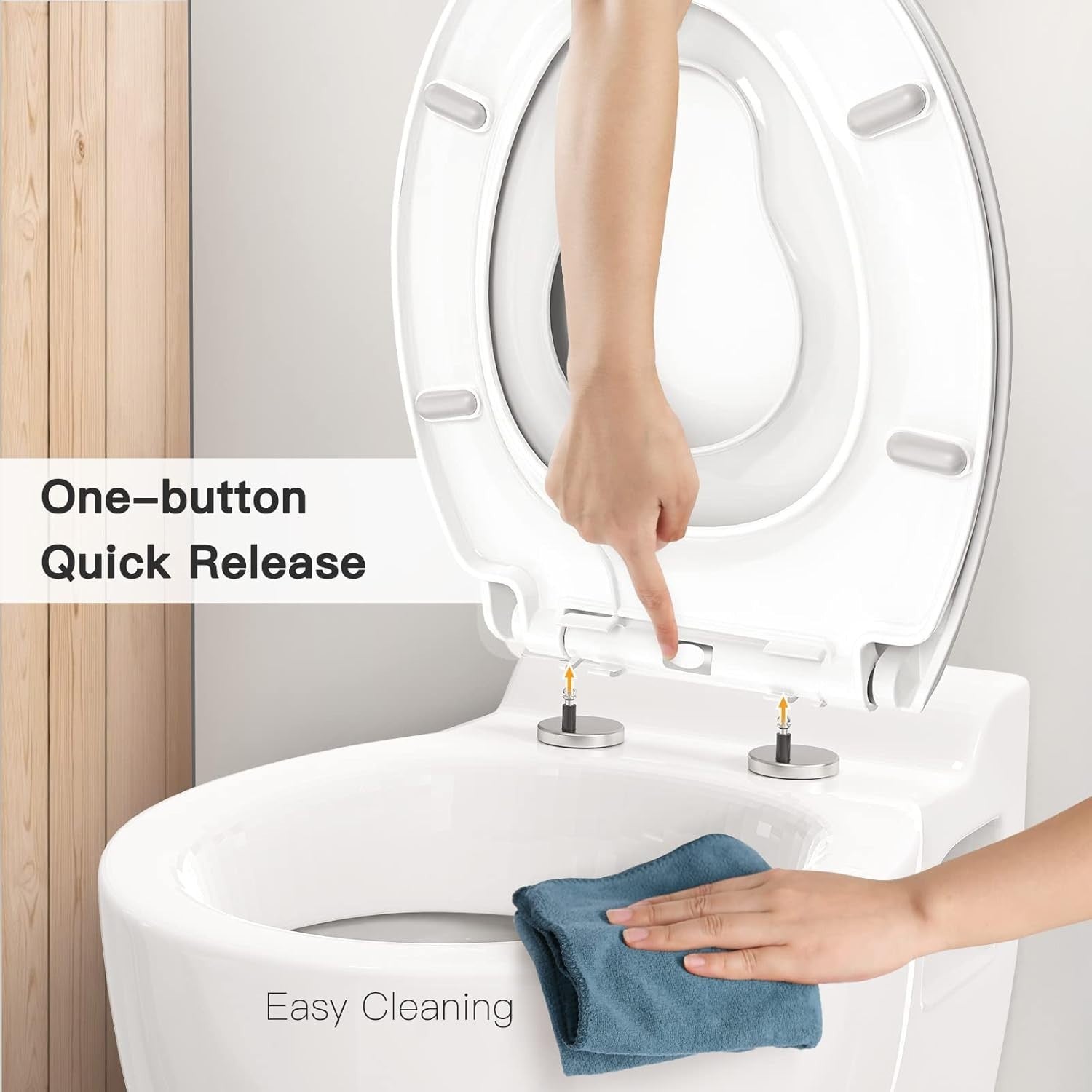 Family Toilet Seat Soft Close Removable Child Seat Quick Release Top Fix White