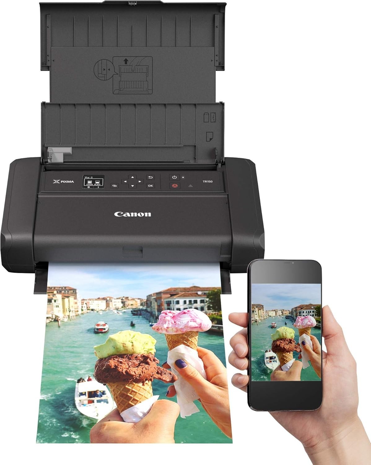 Portable Wireless Colour Printer A4 Duplex Compact Black