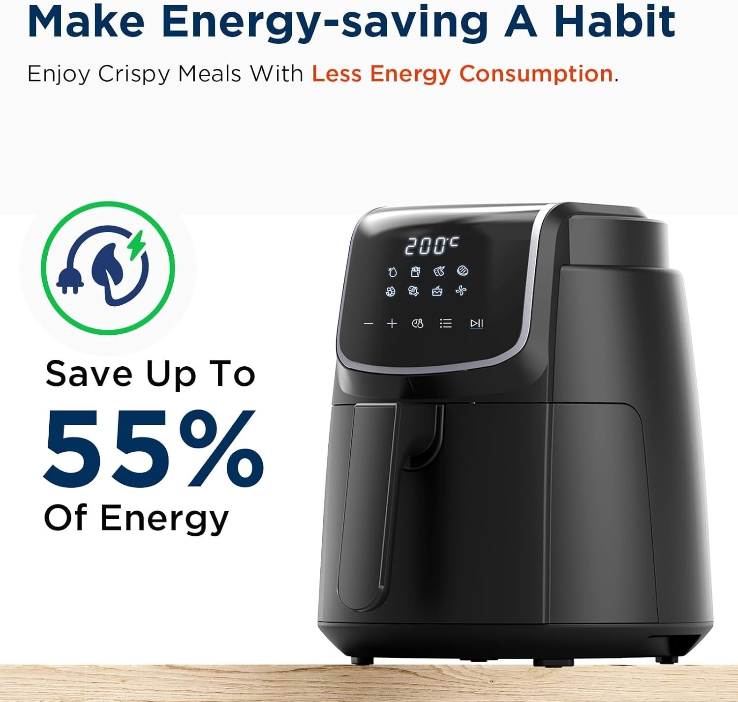 4L Digital Air Fryer | 1500W Oil-Free Cooking | 8 Presets | X-Express 3D Heating