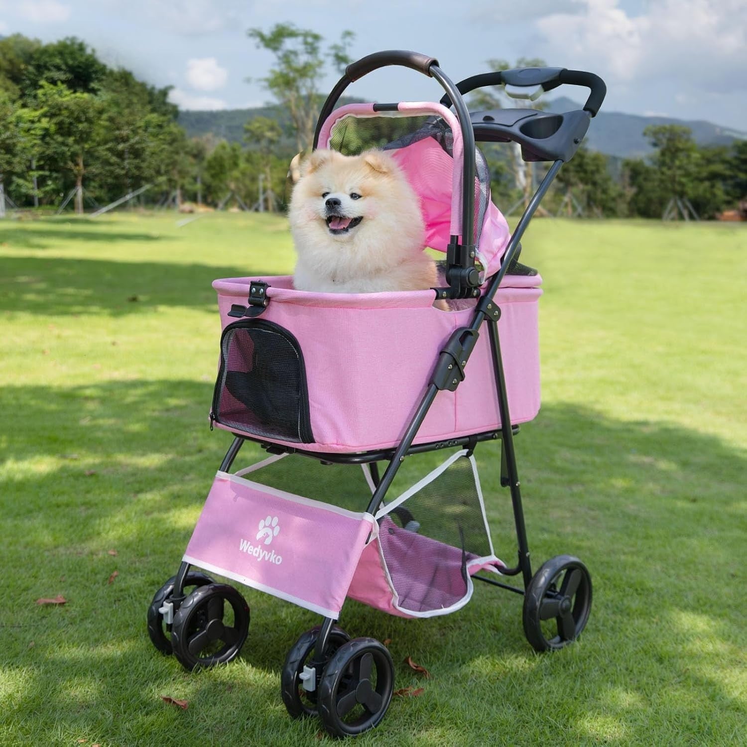 3in1 Pet Stroller Dog Pram Detachable Carrier Foldable 15kg