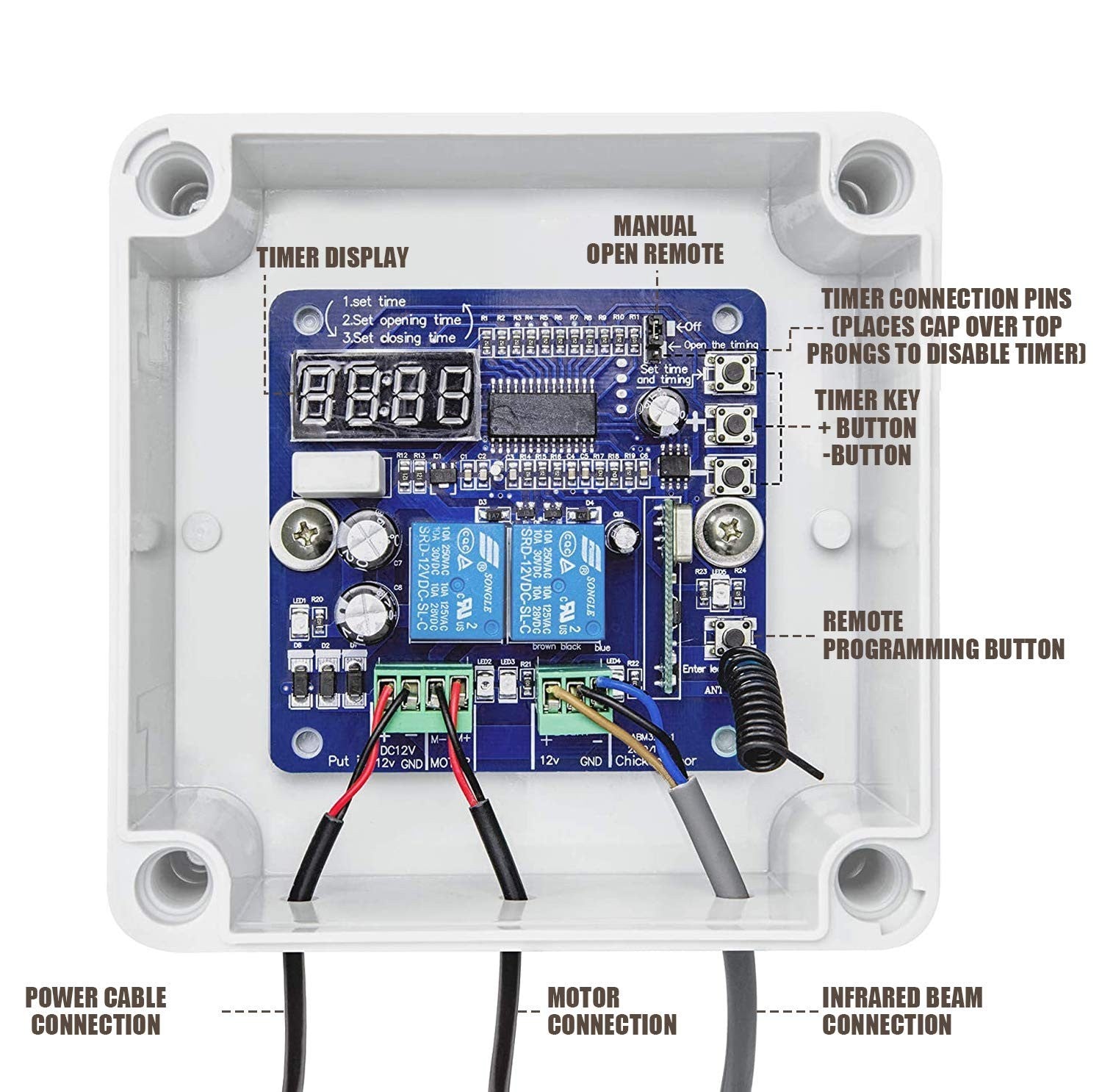 Automatic Chicken Coop Door Opener Timer 32cm Steel