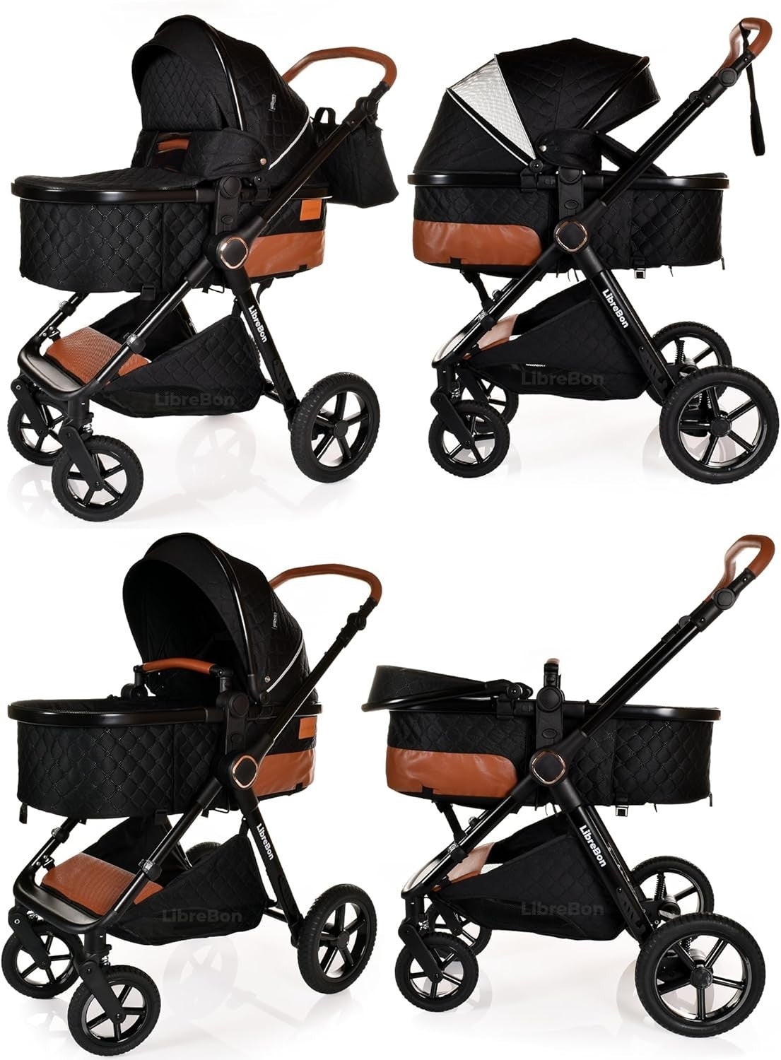3 in 1 Baby Pram Pushchair Lightweight Folding Travel System from Birth