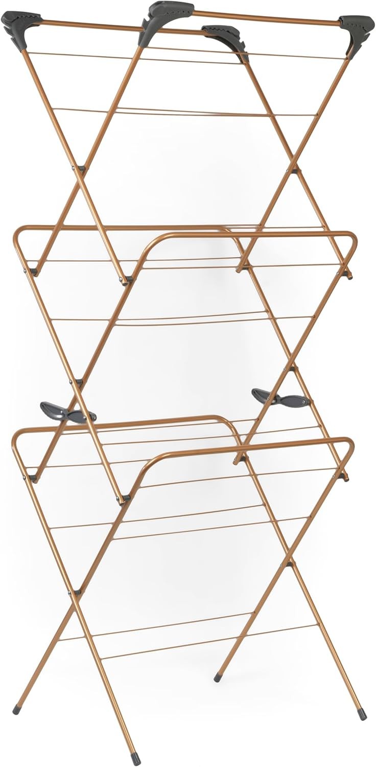 3 Tier Clothes Airer Folding Laundry Drying Rack Compact Indoor Stand