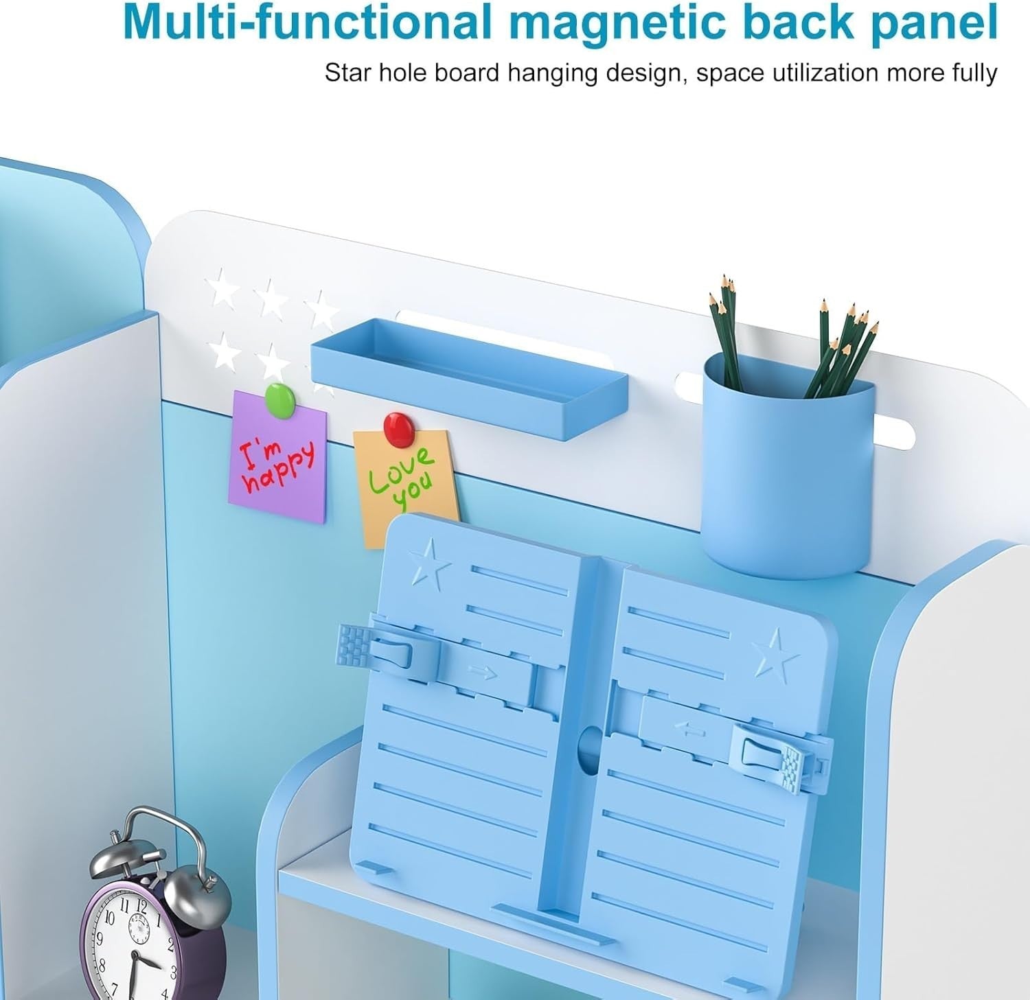Adjustable Kids Desk & Chair Set w/ Storage, Ergonomic Back Support