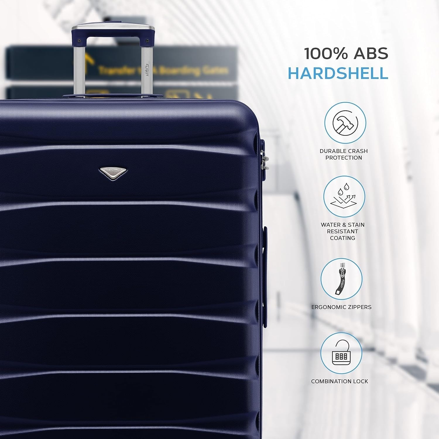 Medium 25” Check In Suitcase ABS Hard Case 4 Wheel Spinner Lock