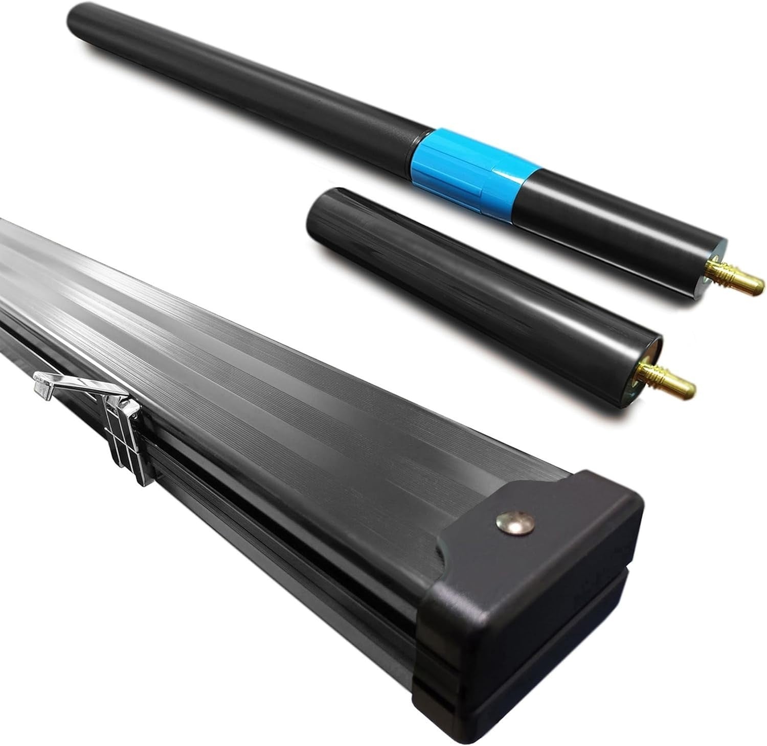 57in One Piece Ash Snooker Pool Cue 9.5mm Tip Extensions Case Set