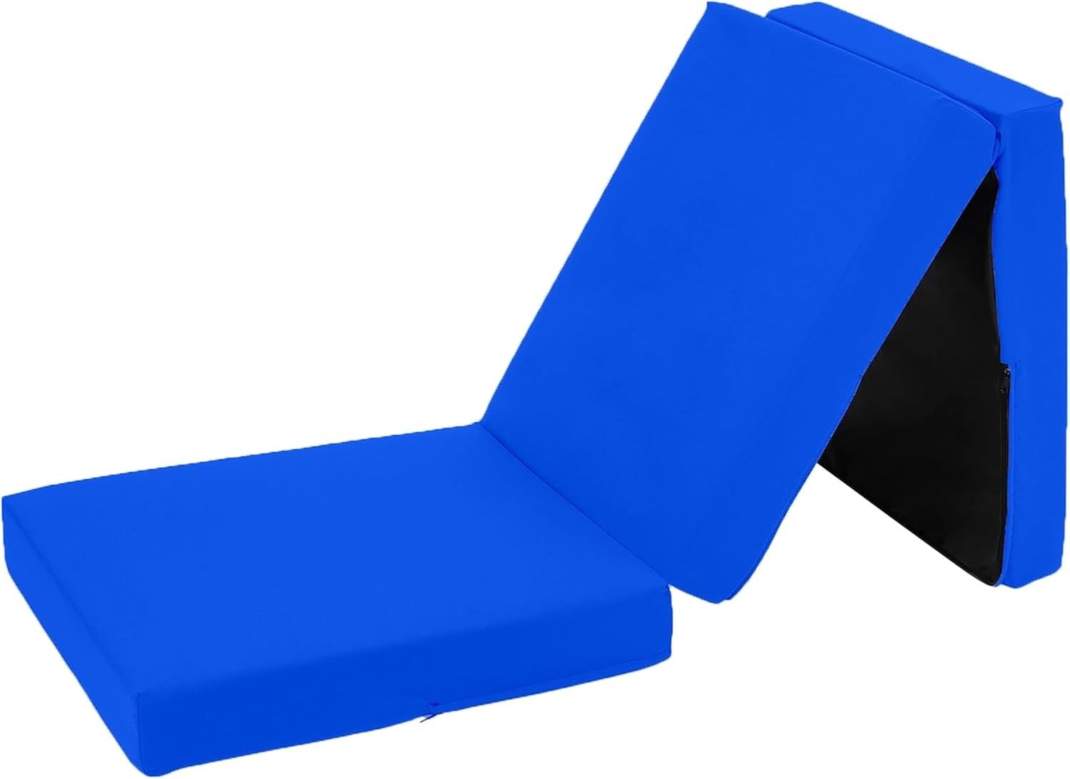 Foldable Foam Futon Mattress Bed Chair Convertible Portable Sleep Lounger Blue