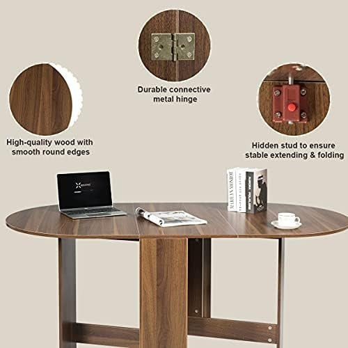 163CM Folding Drop Leaf Dining Table for 4-6 People – Space-Saving Design