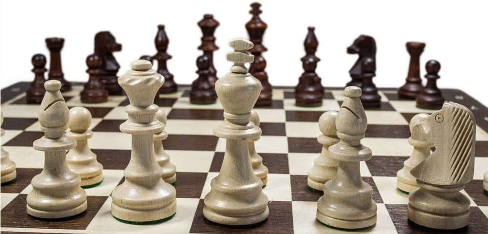 48cm Tournament Wooden Chess Set – Weighted Staunton No.5 Pieces & Folding