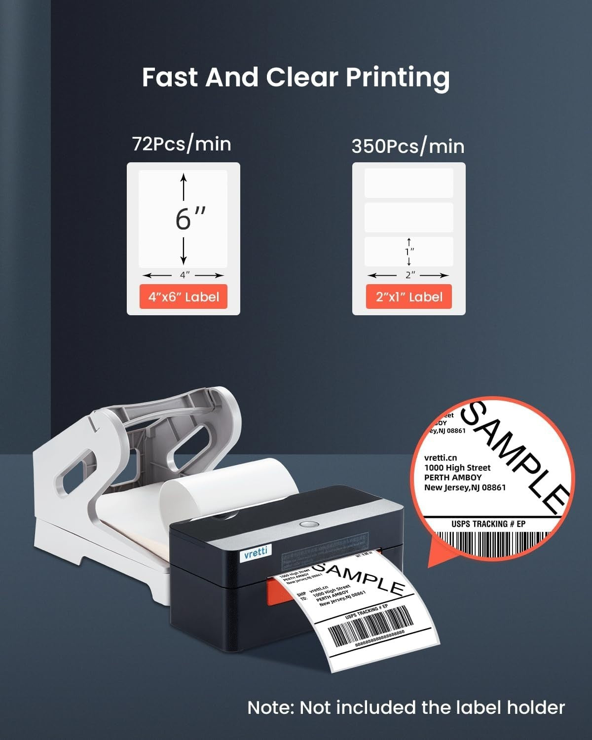 4x6 Wireless Thermal Shipping Label Printer USB Barcode Black Small Biz