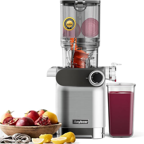 Cold Press Juicer 4.3in Wide Chute Whole Fruit 200W High Yield BPA Free Slow