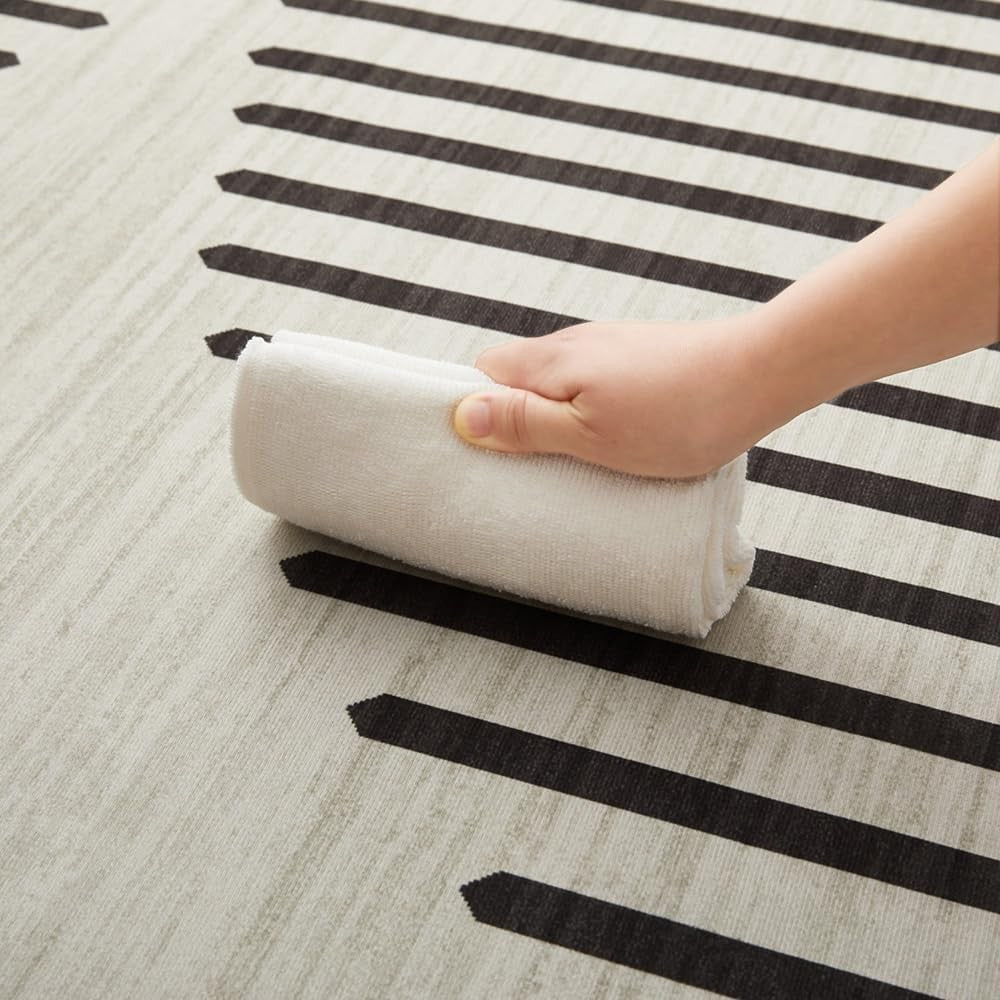 Geometric Runner Rug 80x300cm Modern Non-Slip Soft Hallway Carpet Easy Clean