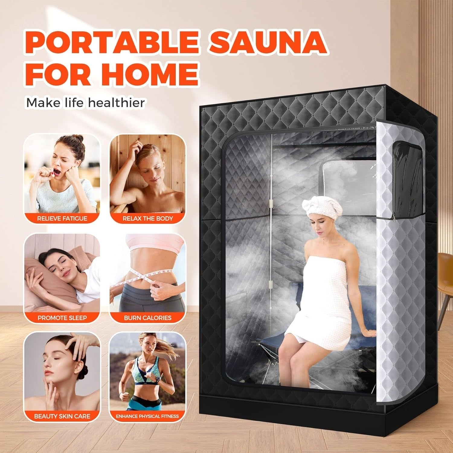 XL Portable Steam Sauna Tent 2-Person – Home Full Body Spa Box 71"