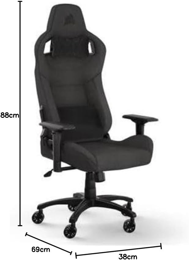 Ergonomic Gaming Chair Fabric Racing Style w/ Lumbar & Neck Support
