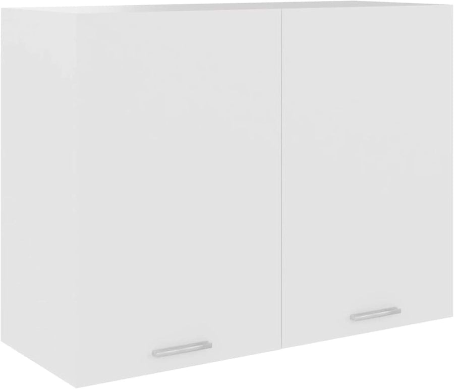 Space-Saving Wall Cabinet with 2 Doors & Shelves, Durable White Storage