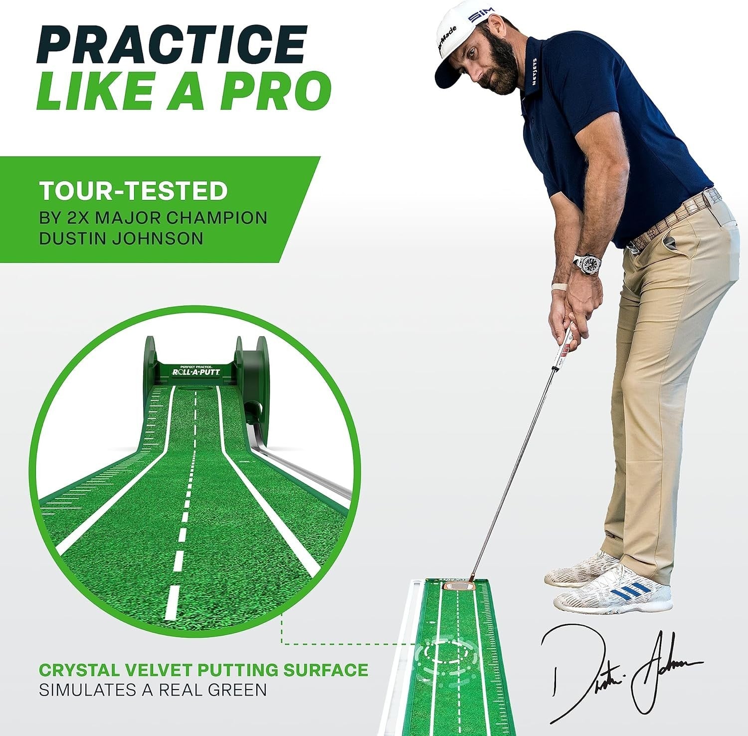 Golf Putting Mat Indoor 9.5ft Automatic Ball Return Realistic Practice Green