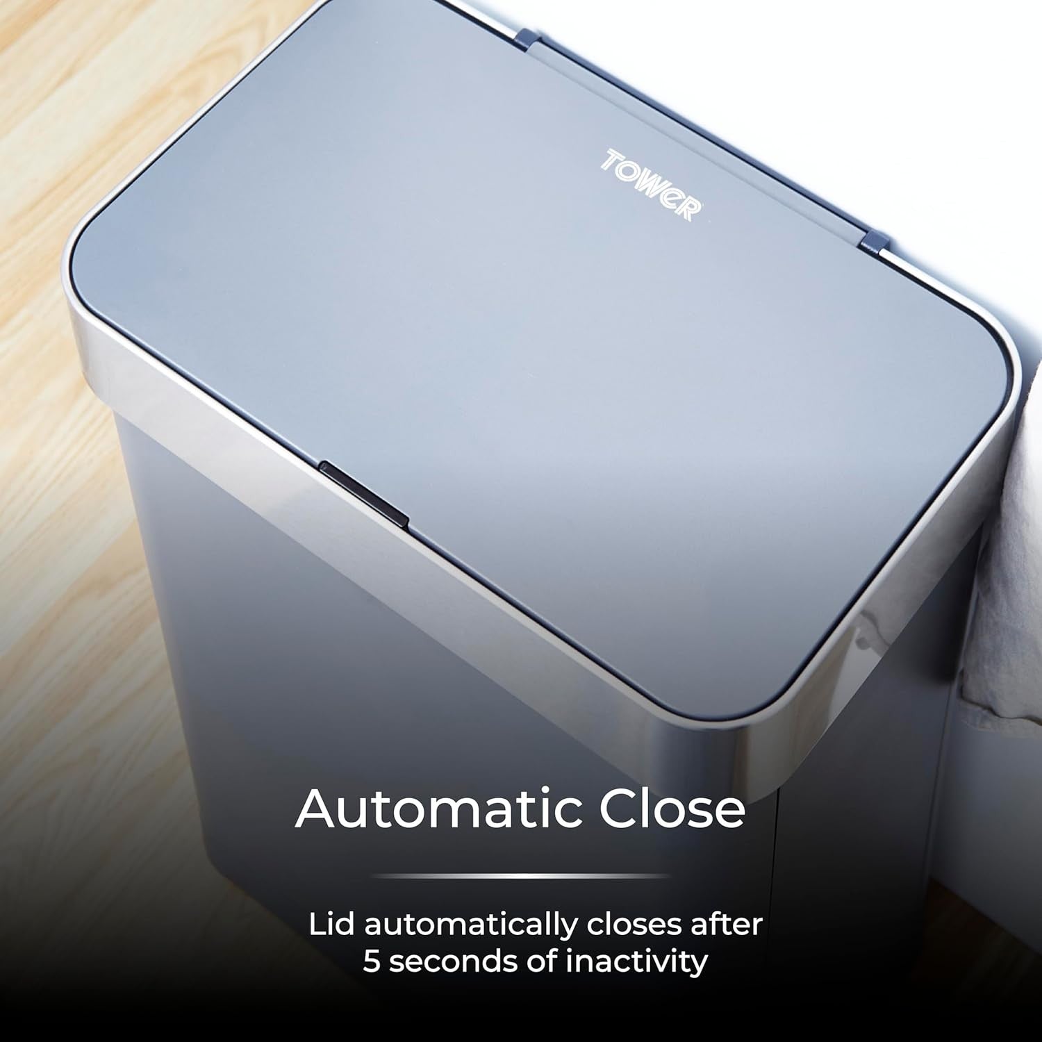60L Touchless Kitchen Bin | Automatic Sensor Trash Can Grey