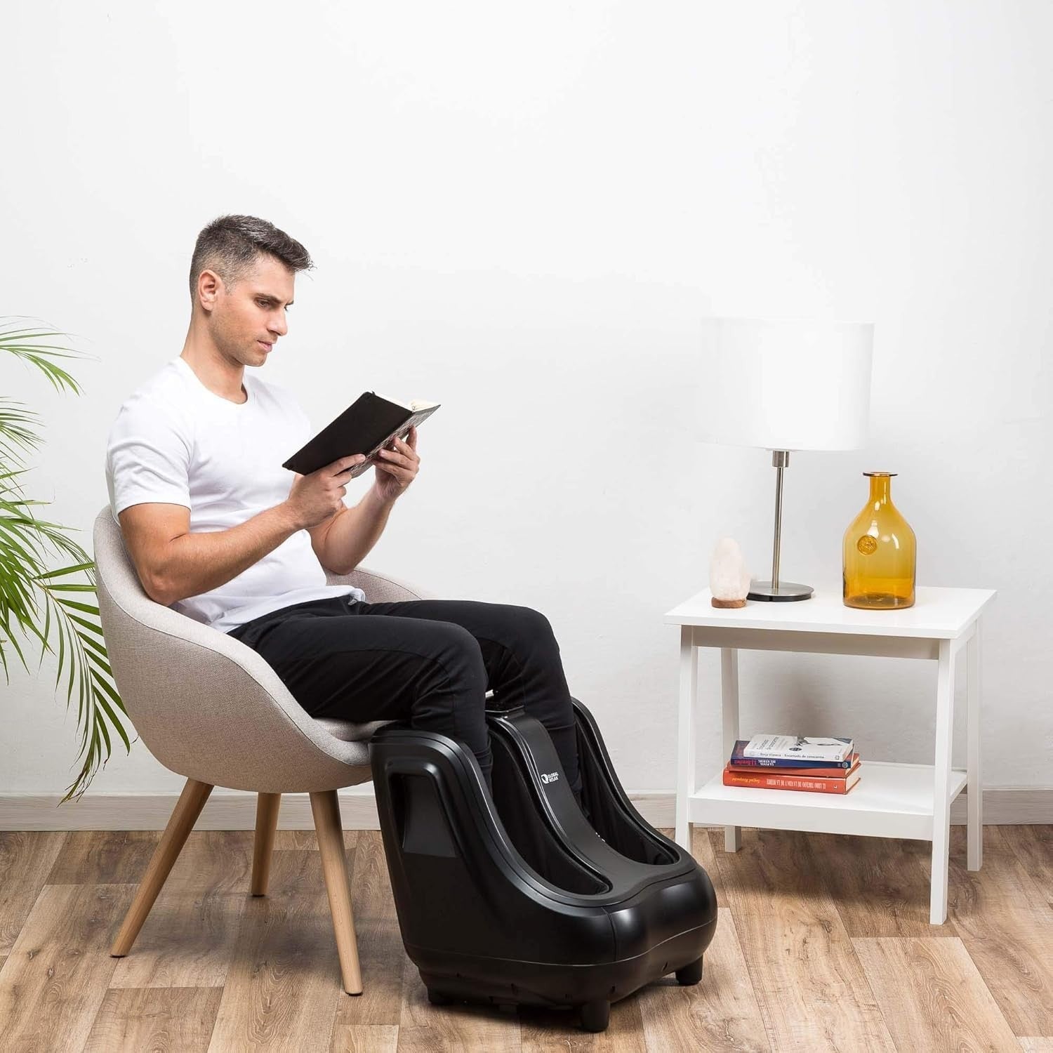 Foot & Leg Massager with Heat, Compression & Kneading Therapy – Black
