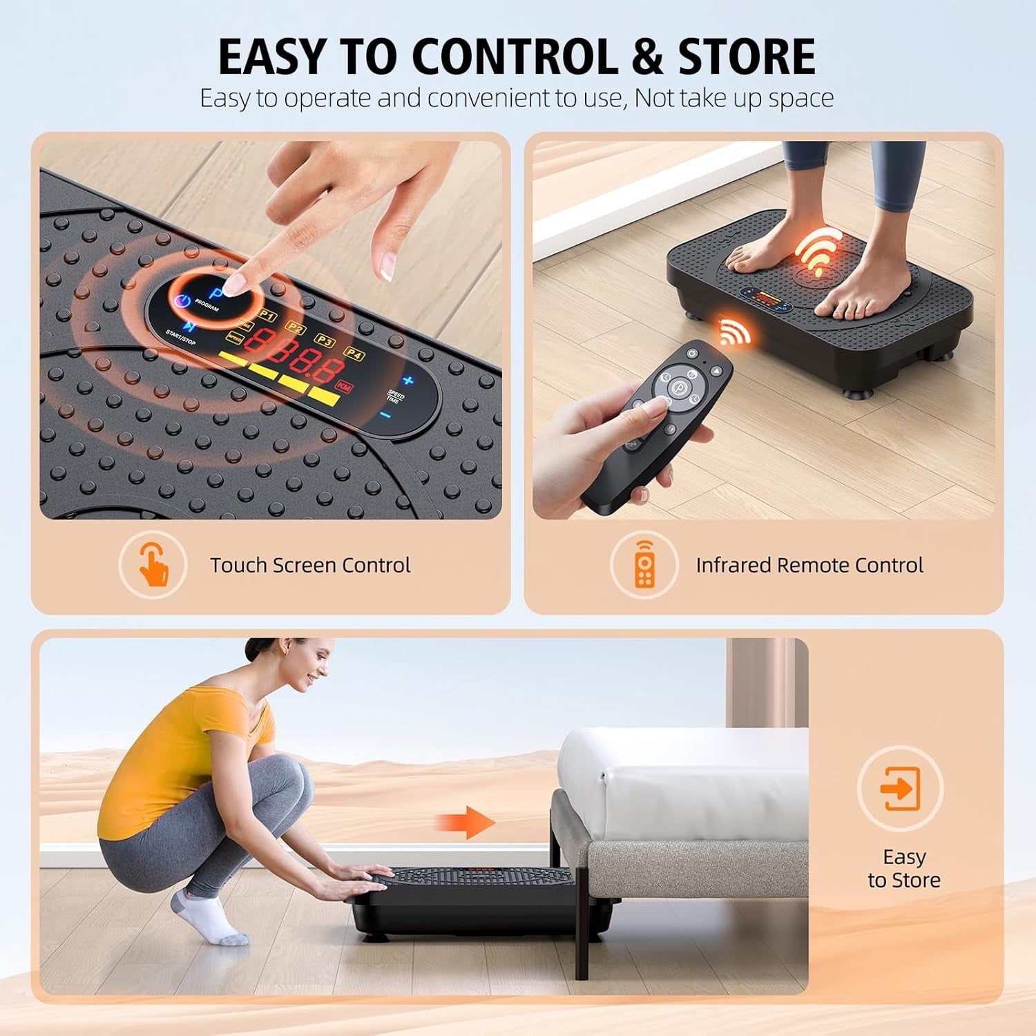 Whole Body Vibration Fitness Platform Quiet Home Exercise 330lb