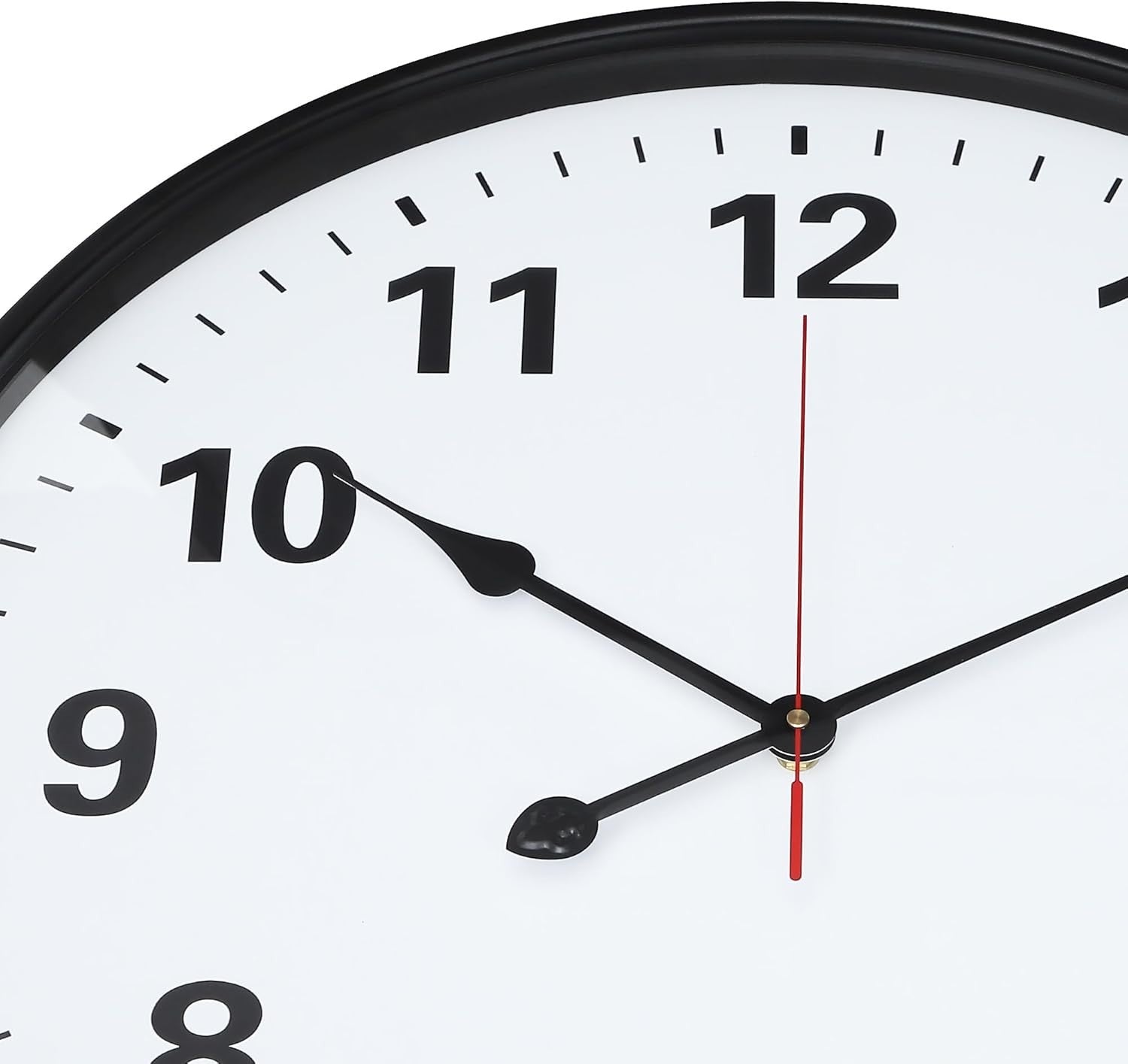 Large 24in Silent Wall Clock Black Metal Modern Quartz Indoor Outdoor