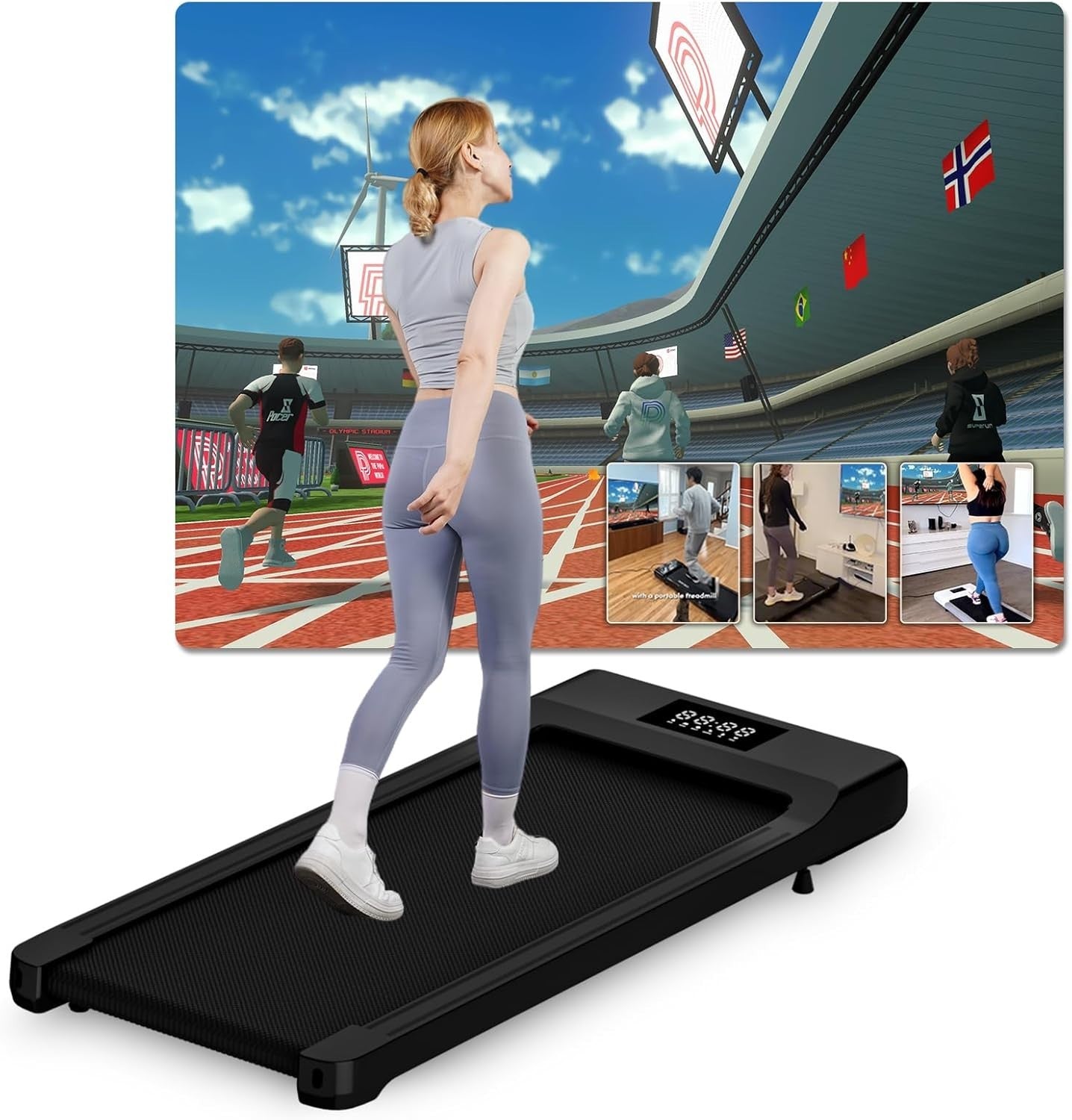 Under Desk Walking Pad Treadmill App Control Quiet 6km/h 136kg Home Office