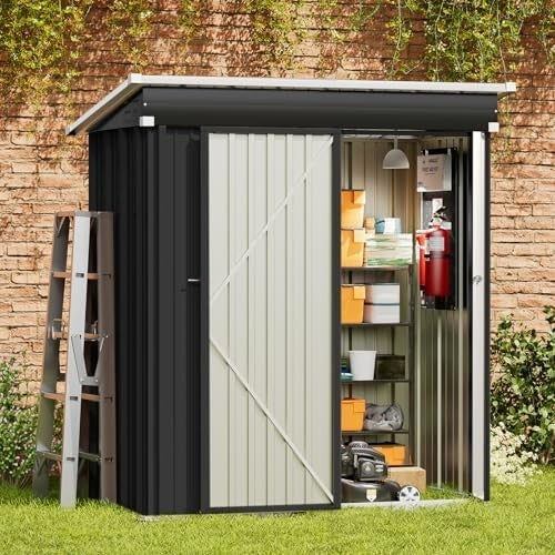 Metal Garden Storage Shed 5x3ft Waterproof Lockable Outdoor Tool & Bike Shed