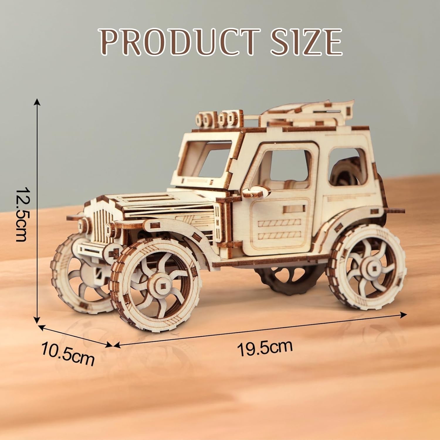 3D Wooden Off-road Vehicle Puzzle DIY Mechanical Model Kit Gift for Adults