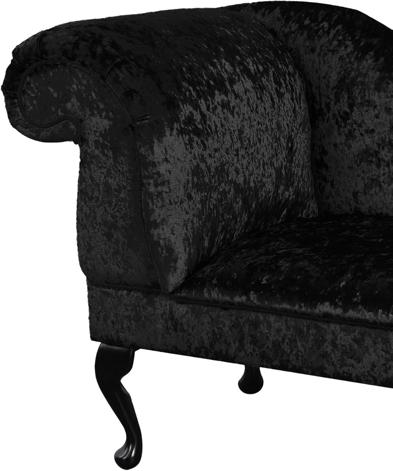 Black Velvet Ashford Chaise Lounge Left Hand – Handmade Stylish Seating