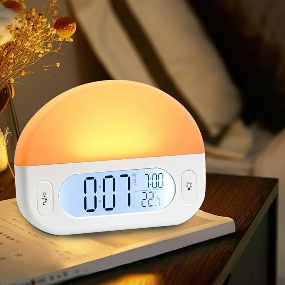 Sunrise Alarm Clock Warm Light Heavy Sleepers LED Night Lamp Temperature