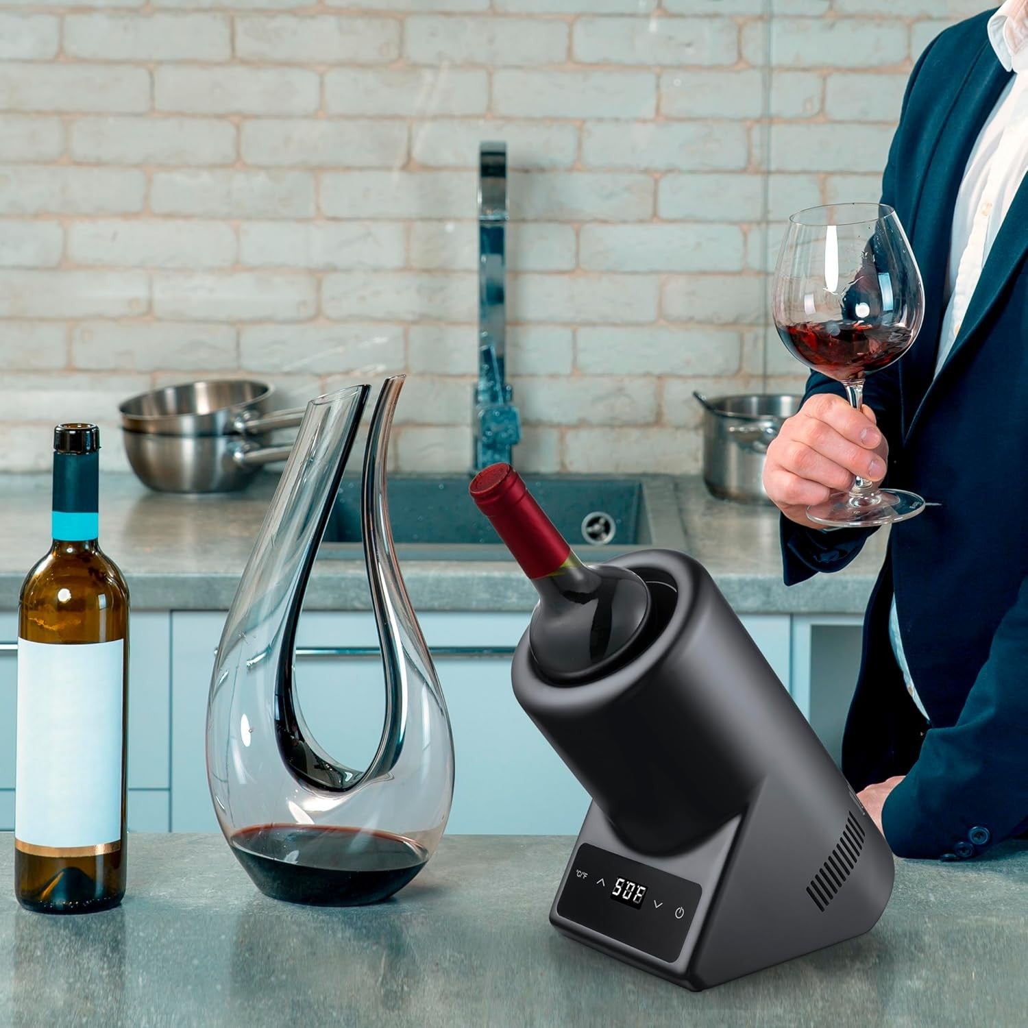 Electric Wine Bottle Chiller 750ml Digital Temperature Control Ice Free