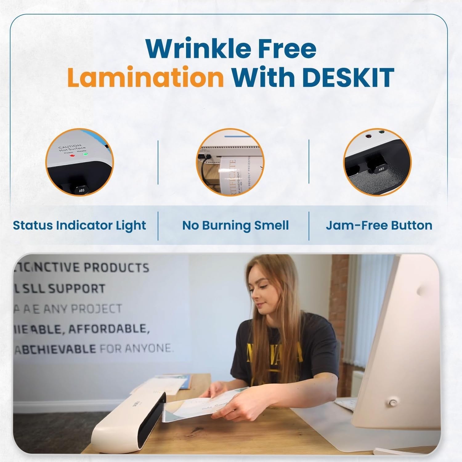 A4 Laminator Machine Compact 4-in-1 Fast Warm Up Anti Jam Home Office