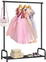 Kids Clothes Rail White Baby Dress Up Rack with Storage Shelf