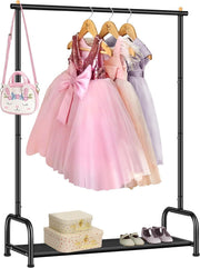 Kids Clothes Rail White Baby Dress Up Rack with Storage Shelf