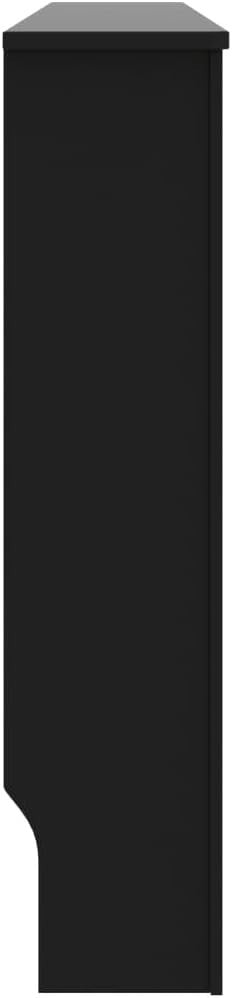 Black Radiator Cover Cabinet | Modern MDF Slatted Design | 172x19x81cm