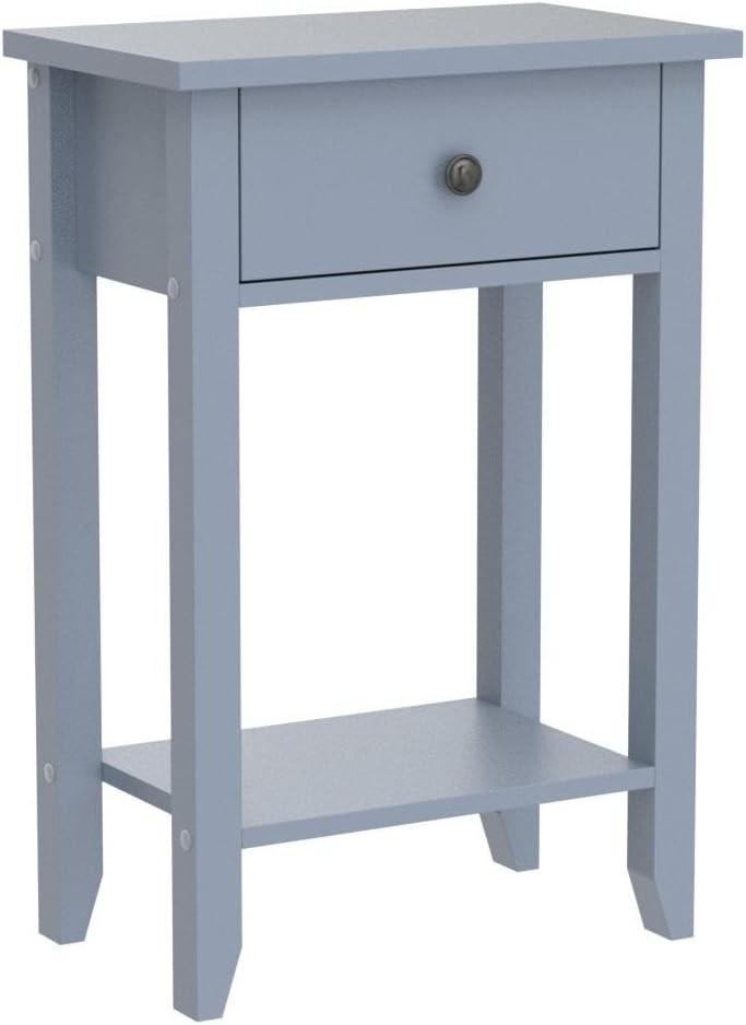 Grey Console Table with 1 Drawer & Undershelf – Space-Saving Hallway Storage