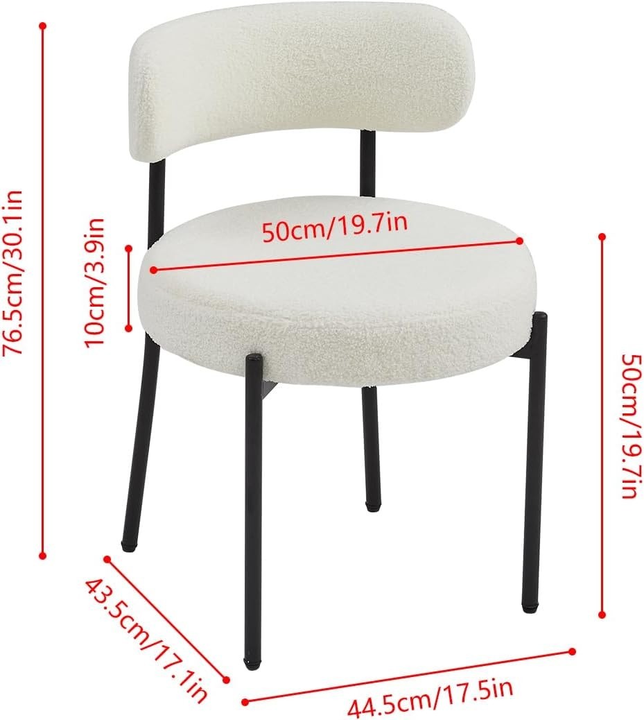 Modern 5-Piece Round Glass Dining Table with 2 Beige Velvet Chairs Set