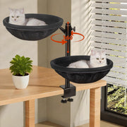 360 Rotating Desk Cat Bed Adjustable Cat Hammock Window Perch Black