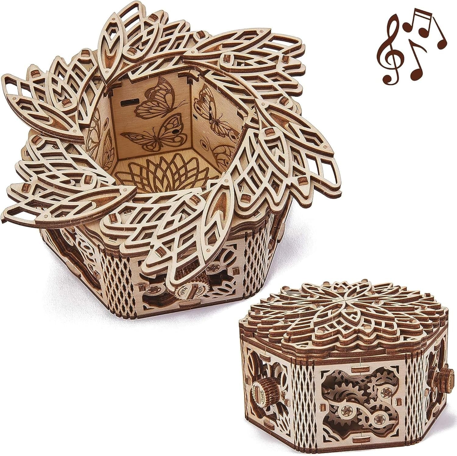 3D Wooden Music Box Kit DIY Puzzle for Adults & Kids - Unique Keepsake Gift