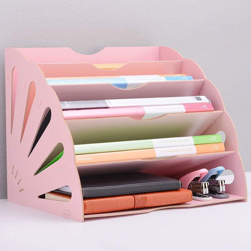 Wooden Desk Organizer with 5 Shelves – A4 File & Paper Holder
