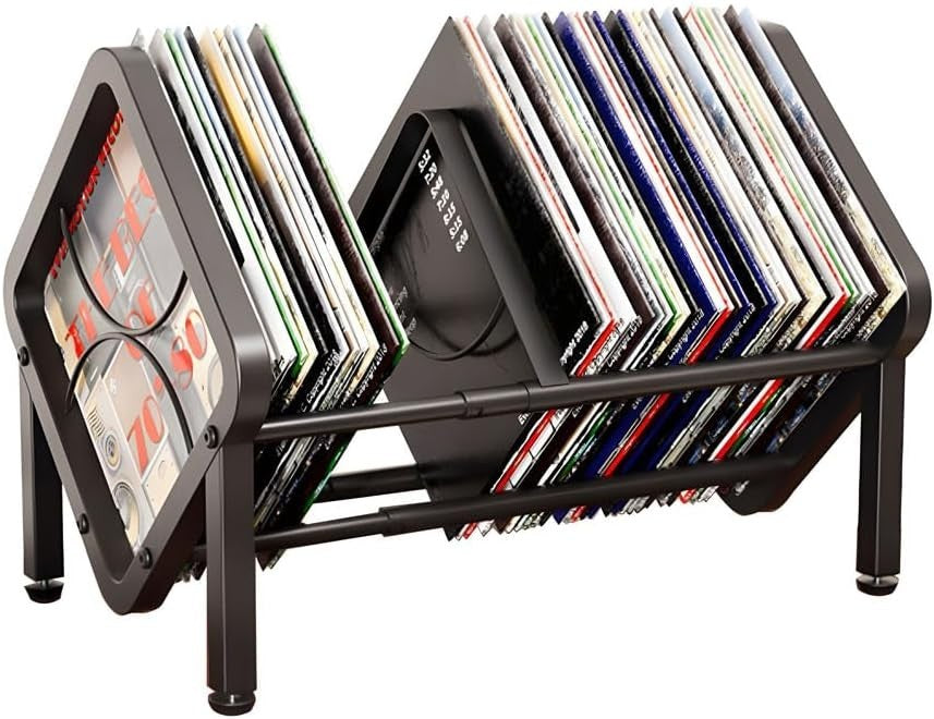 Expandable Vinyl Record Holder LP Storage Rack Metal Album Stand 40-80