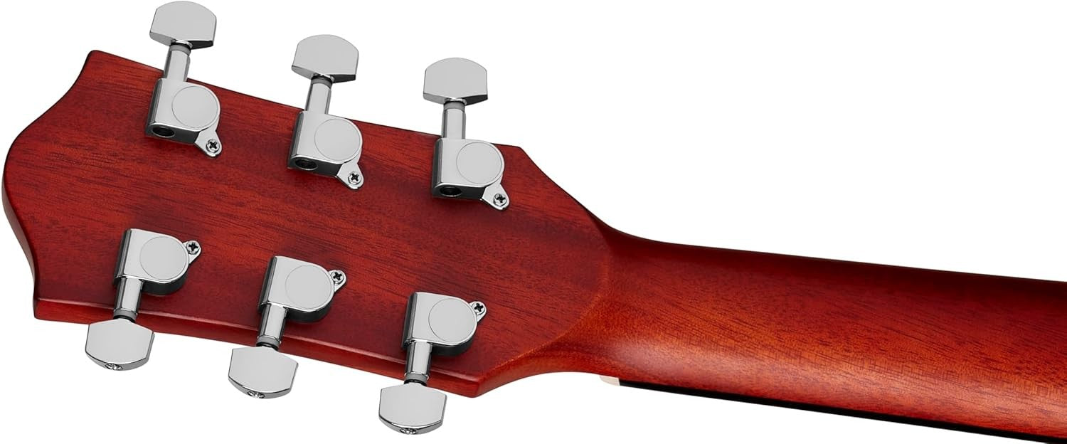 Dreadnought Electro Acoustic Guitar Natural Cutaway Tuner