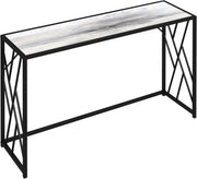Industrial Console Table with Metal Frame, Engineered Wood Top, 120cm